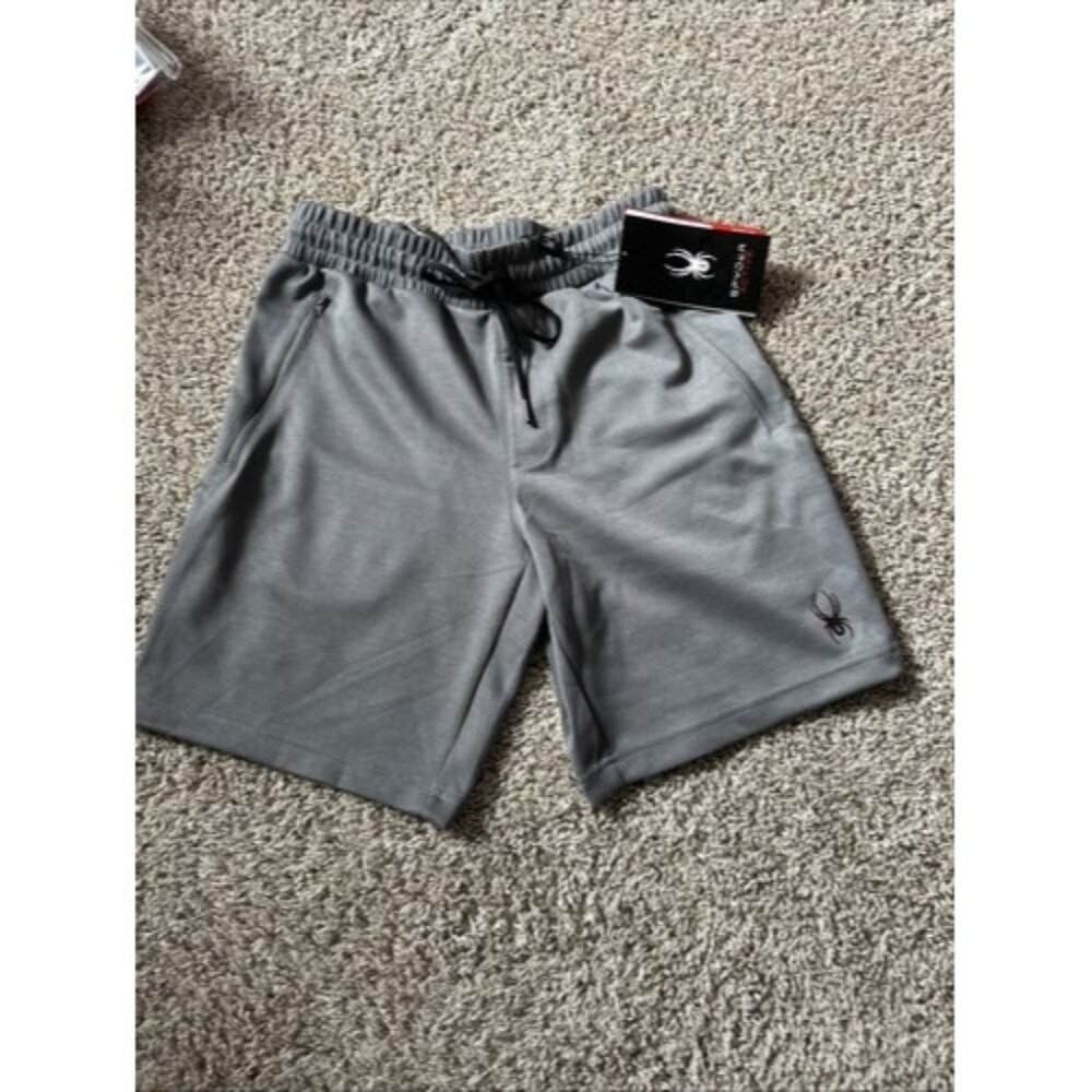 Spyder Men’s Active Shorts Gray Elastic Waist Pocket’s  Size Small Pull On